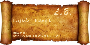 Lajkó Babett névjegykártya
